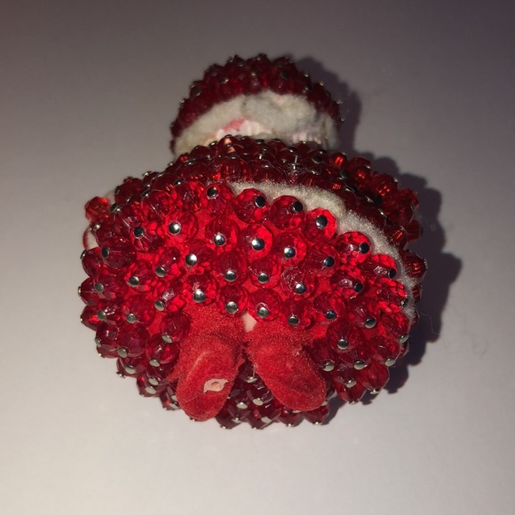 Vintage Push Pin Beaded/Flocked Mrs. Claus Ornament - Picture 3 of 5